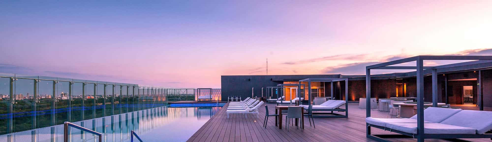Outdoor pool overlooking the city