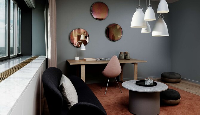 Radisson Collection Royal Hotel i København – oppholdsrom i Cecilie Manz-suiten
