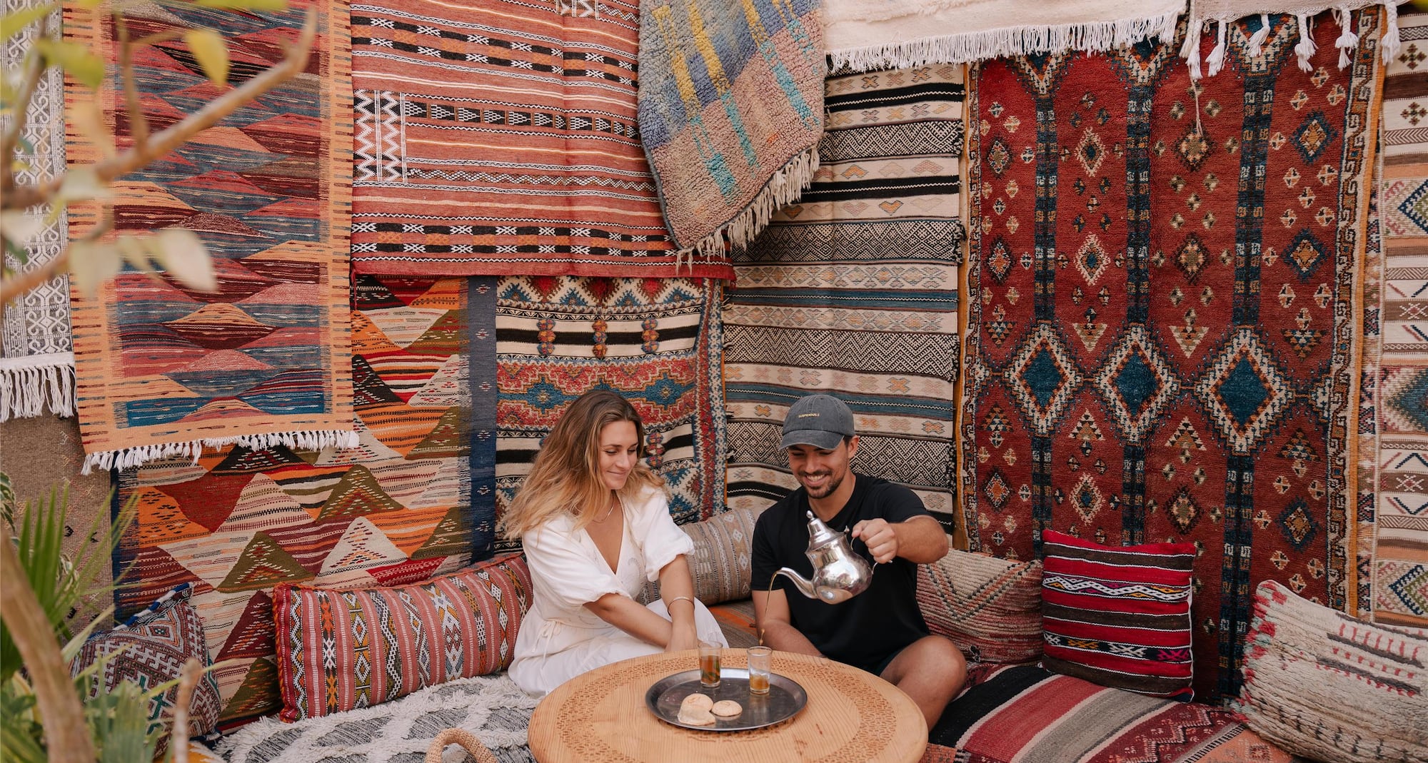 Colorful rugs in Casablanca