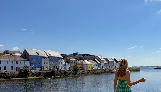 Colorful houses in Galway Bay 