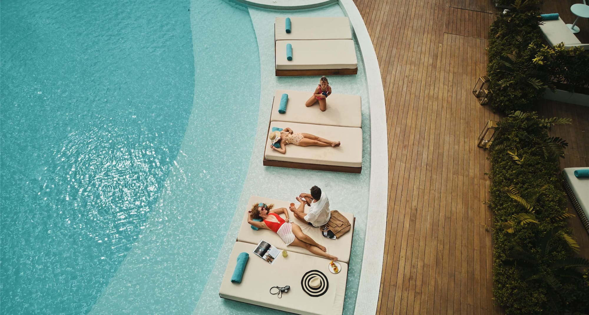 Family time at the pool
