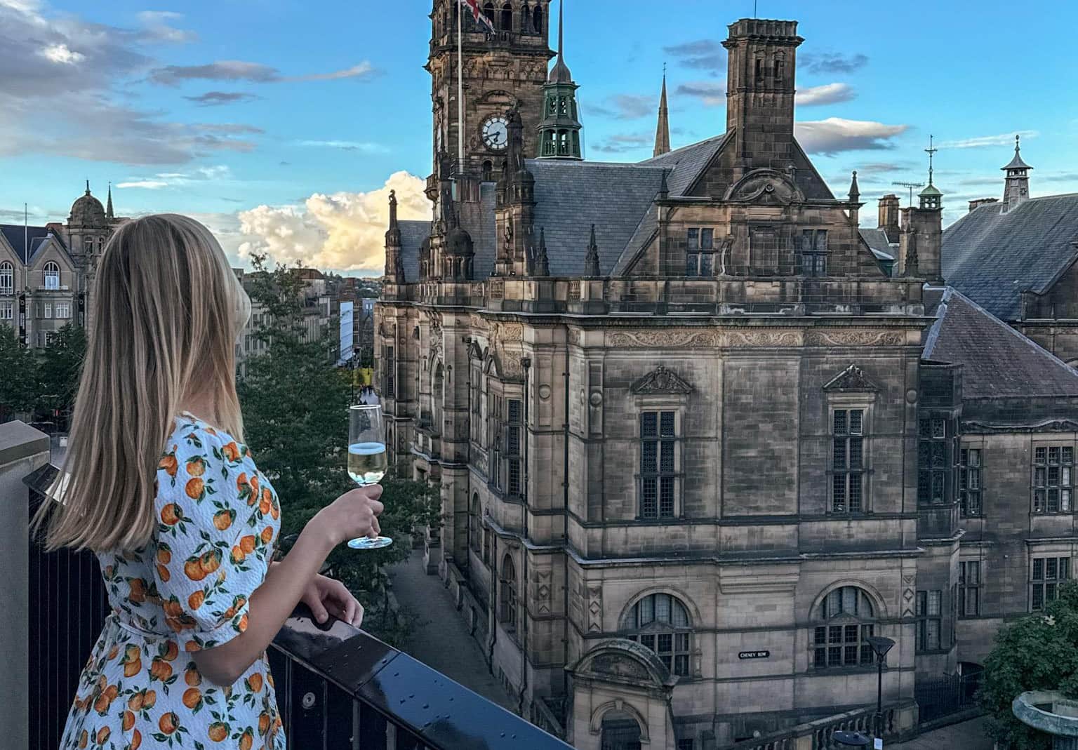 An evening toast above the Peace Gardens