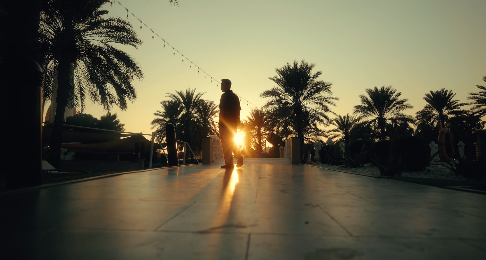 Peaceful sunset walk in Abu Dhabi