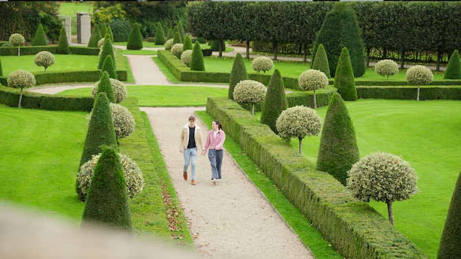 Strolling through picturesque gardens