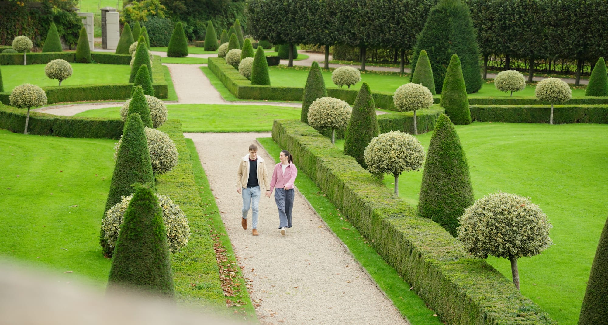 Strolling through picturesque gardens