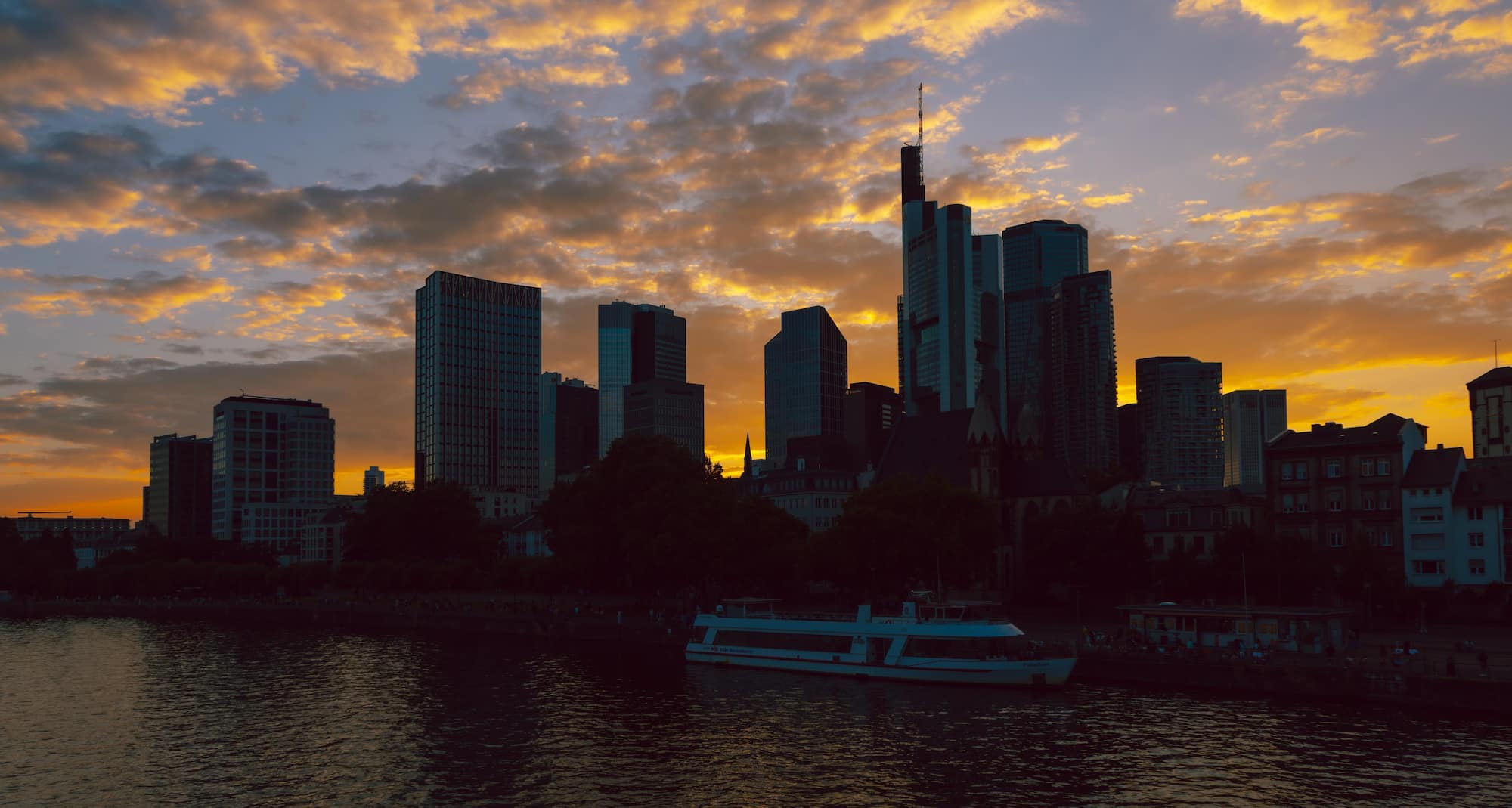 Take a sunset walk along the river and enjoy skyline views