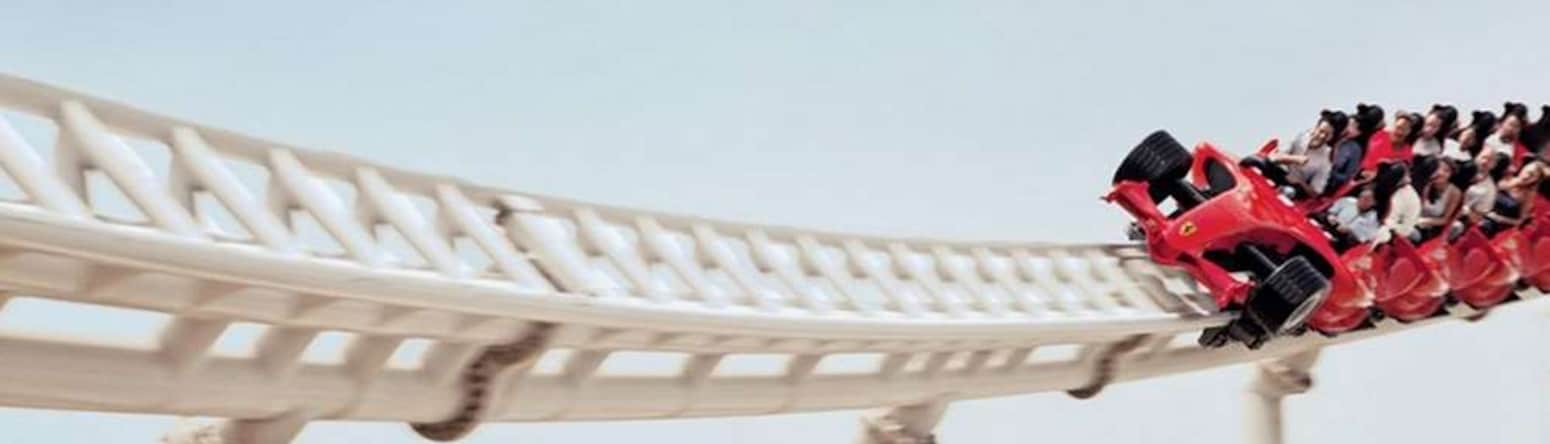 Blog images - Ferrari World Yas Island Abu Dhabi fastest roller coaster in the world on the tracks - Ferarri World