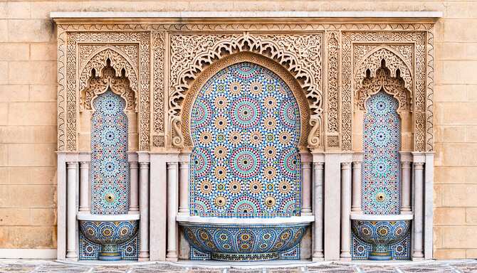 Tiled Fountain - Top Six Places to Visit in Marrakech and Casablanca