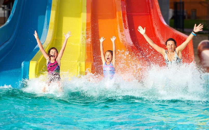 Blog images - Family on a waterslide - 5 ways to spend a family holiday in Hammamet, Tunisia