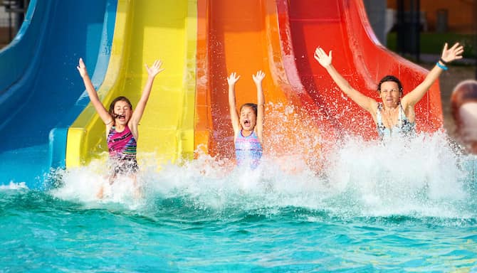 Blog images - Family on a waterslide - 5 ways to spend a family holiday in Hammamet, Tunisia