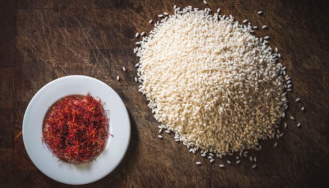 Blog images - 2023 - Culinary Tales Flavors of Milan with Luca Milanese Saffron Risotto Recipe risotto ingredients