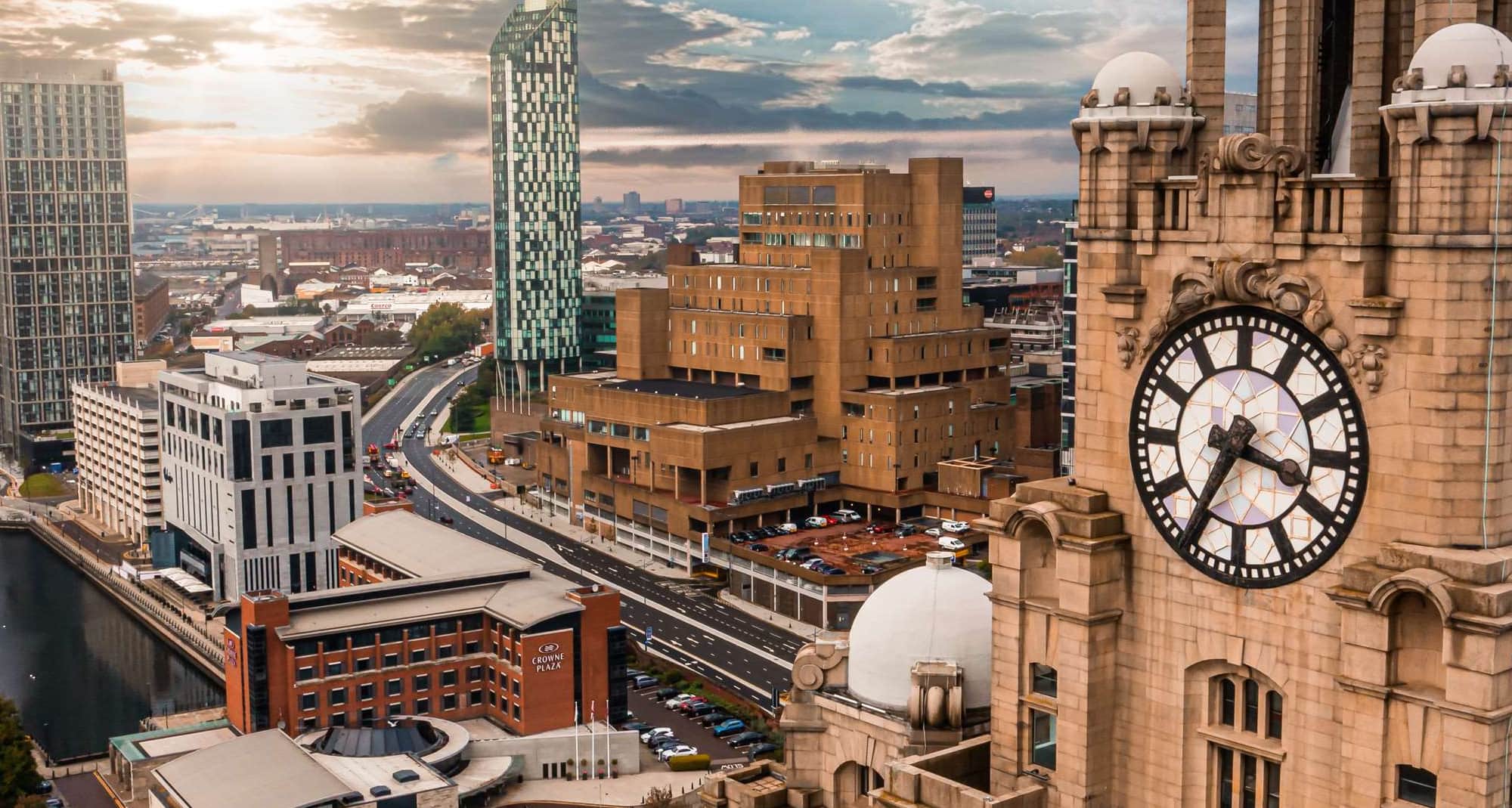 Aerial view of Liverpool - Radisson RED Liverpool s FOUR iconic neighbors