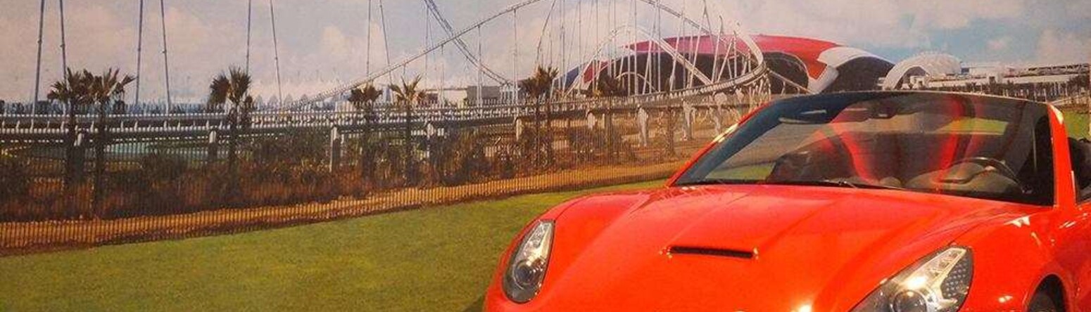 Blog images - Ferrari World Yas Island Abu Dhabi convertable ferrari on display for driving - Ferarri World