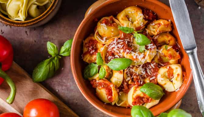 Blog images - A Culinary Journey: Unveiling the Best Italian Dishes - tortellini dried tomatoes