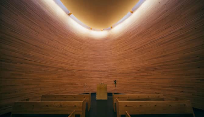 Blog images - 2025 - The indoors of famous Kamppi Chapel in Helsinki