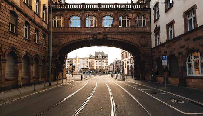 Blog images - 2025 - Frankfurt Area Attractions Discover the Charm of the City Culture Street with railroad tracks in Fr