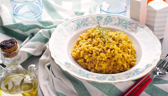 Blog images - 2025 - Milan food a taste of elegance Food and Drink Risotto alla Milanese with saffron