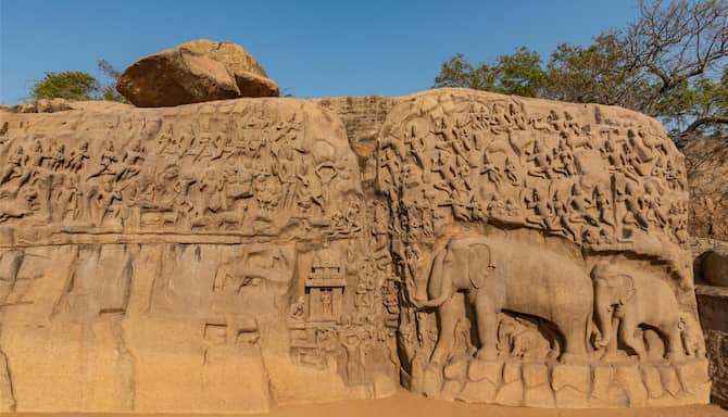Blog images - 2025 - Mahabalipuram Arjuna s Penance Bas relief carving Mamallapuram Tamil Nadu India