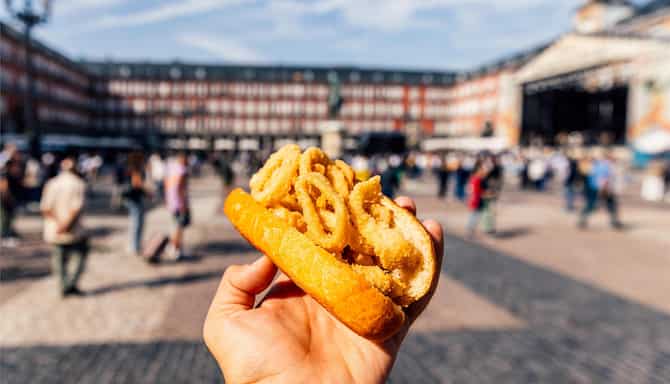 Blog images - 2025 - Bocadillo de Calamares calamari sandwich on Plaza Mayor Madrid