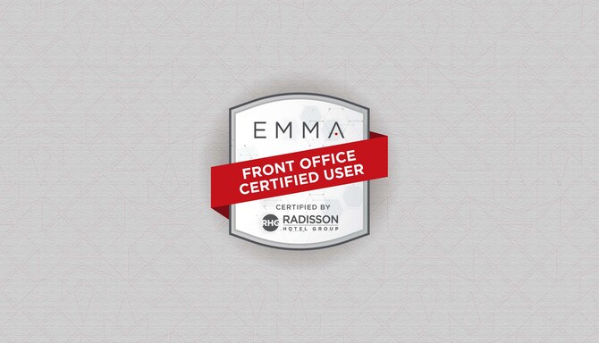 Corporate - Careers - Badge Background EMMA Front Office Certified User x