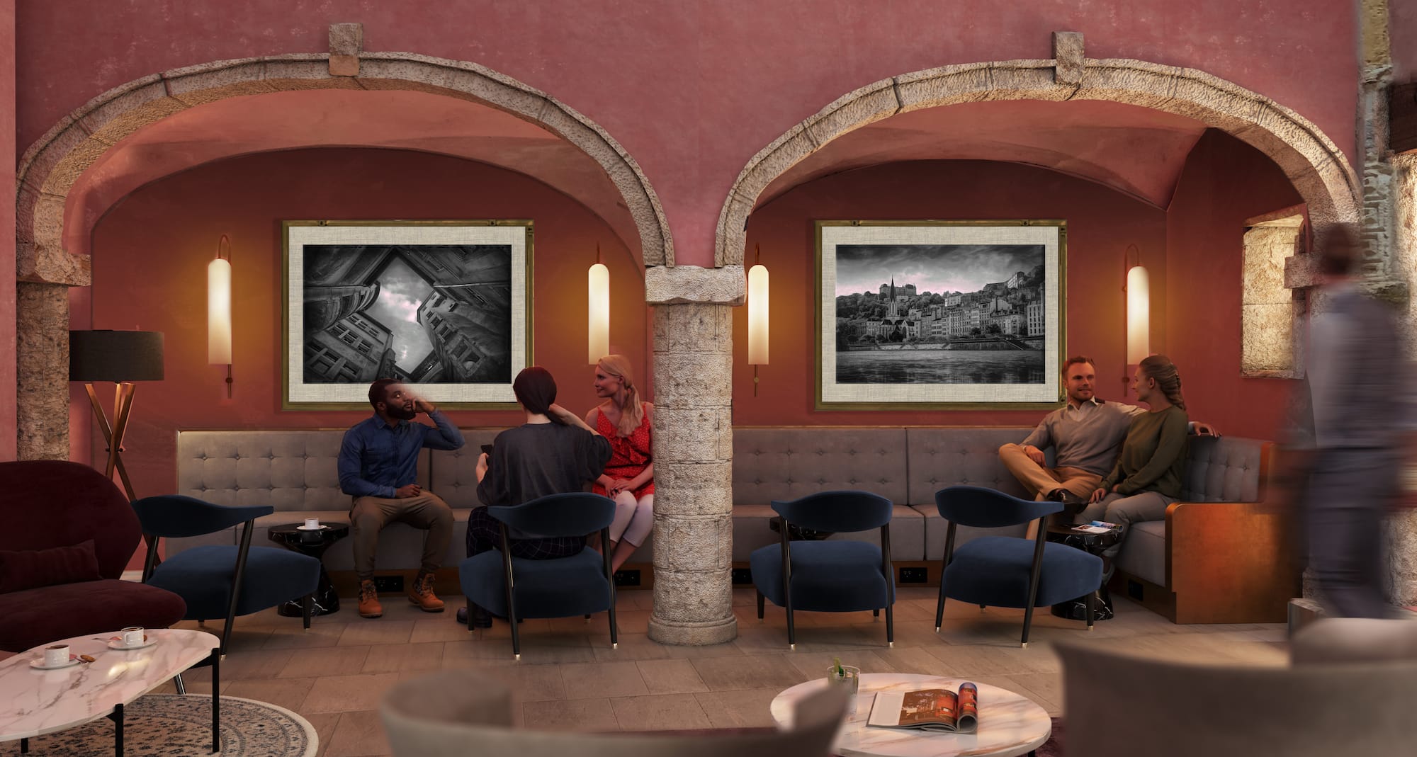 Cour des Loges Lyon, Radisson Collection Hotel - Bar Lounge Area