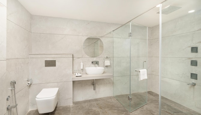 D Square Statue of Unity Kevadia, a member of Radisson Individuals - Suite Room - Statue View with Balcony-Bathroom