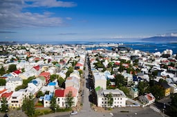 Destination Pages - Aerial city view in Iceland