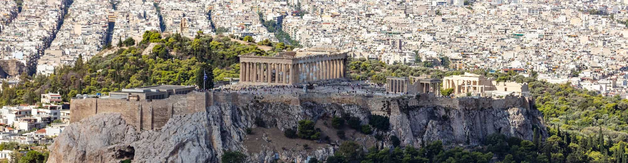 Zielseiten – Ansicht der Stadt und der Akropolis von Athen