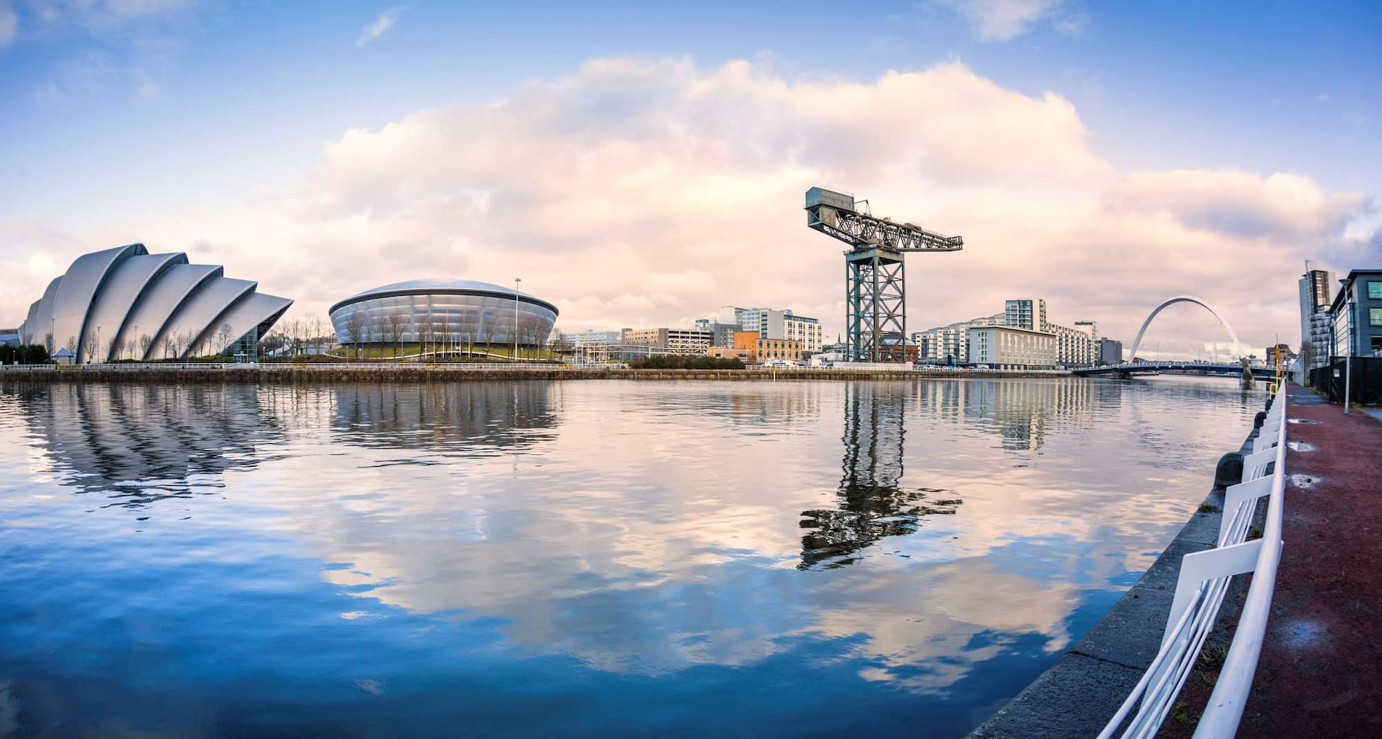 Destination Pages - Aerial River and City View Glasgow