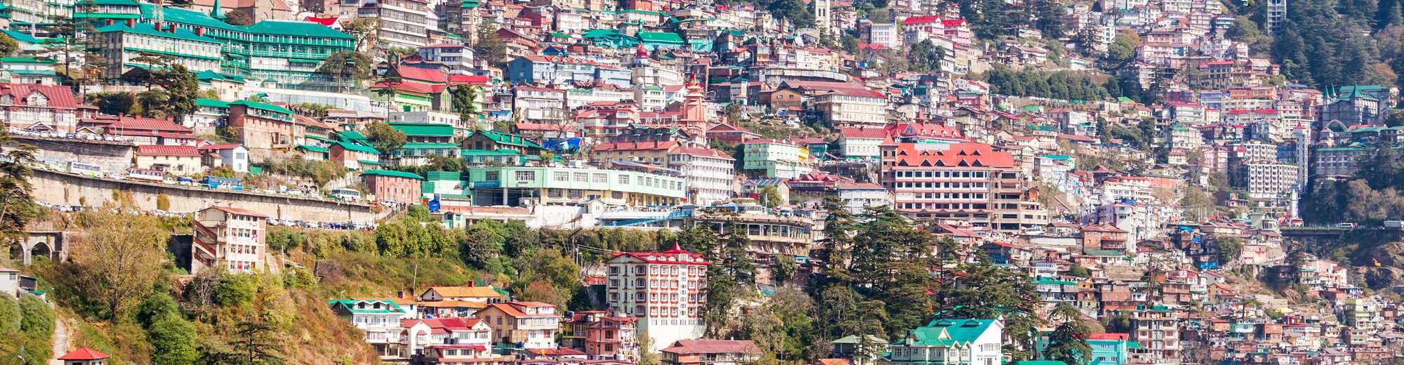 Reiseziel-Seiten – Luftaufnahme von Himachal Pradesh, Shimla