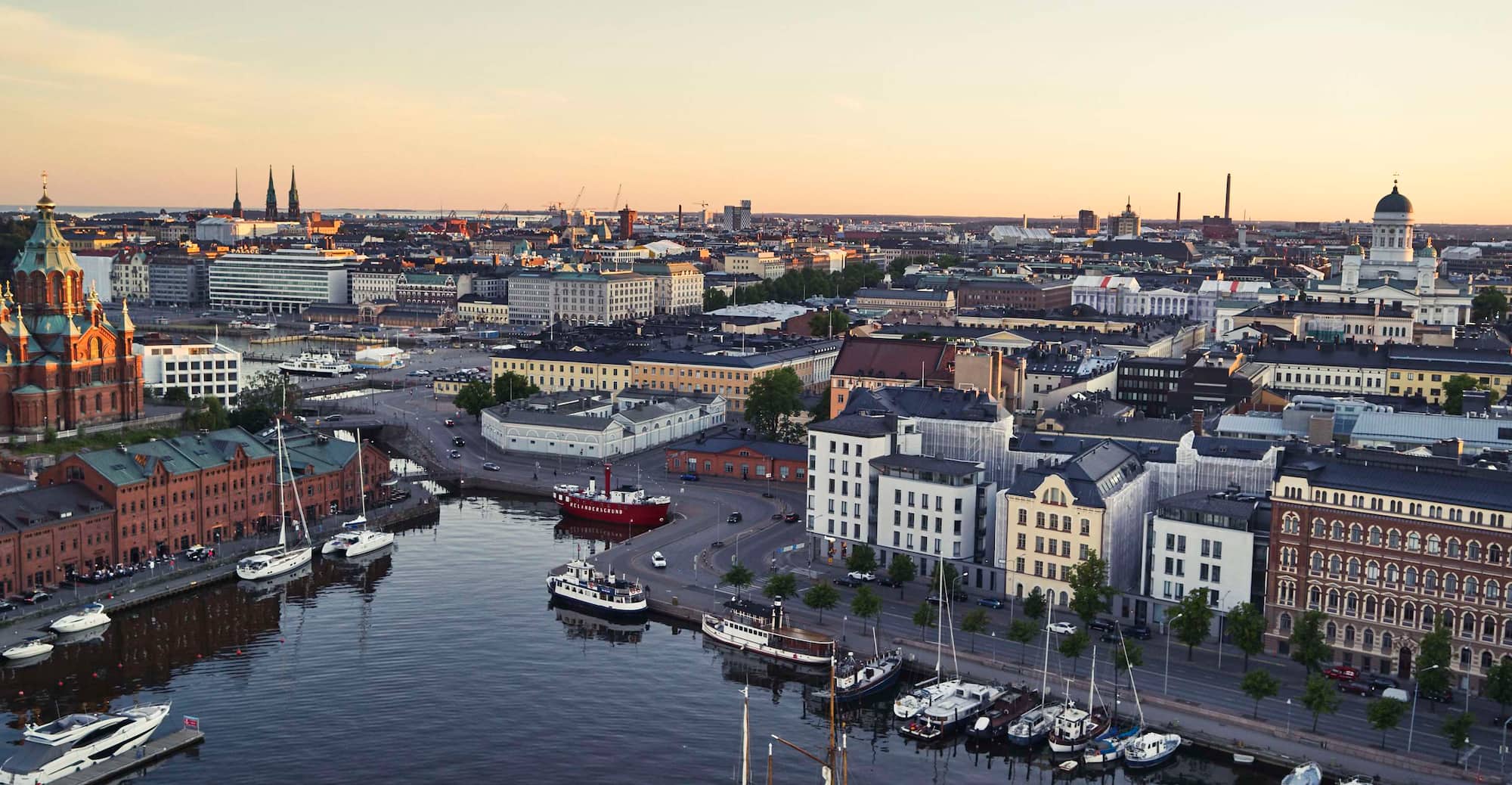 Destination Pages - Nordics and Benelux, UK and Ireland - Aerial view summer, Helsinki, Finland