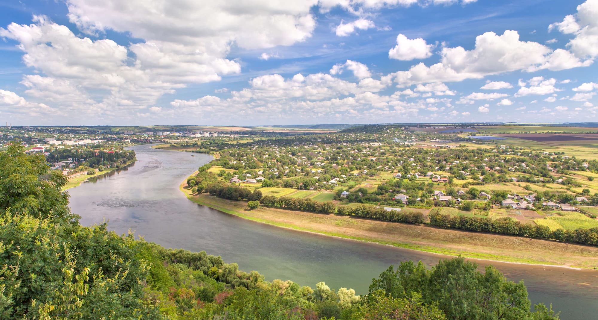 Destination Pages - Aerial City and River View, Moldova