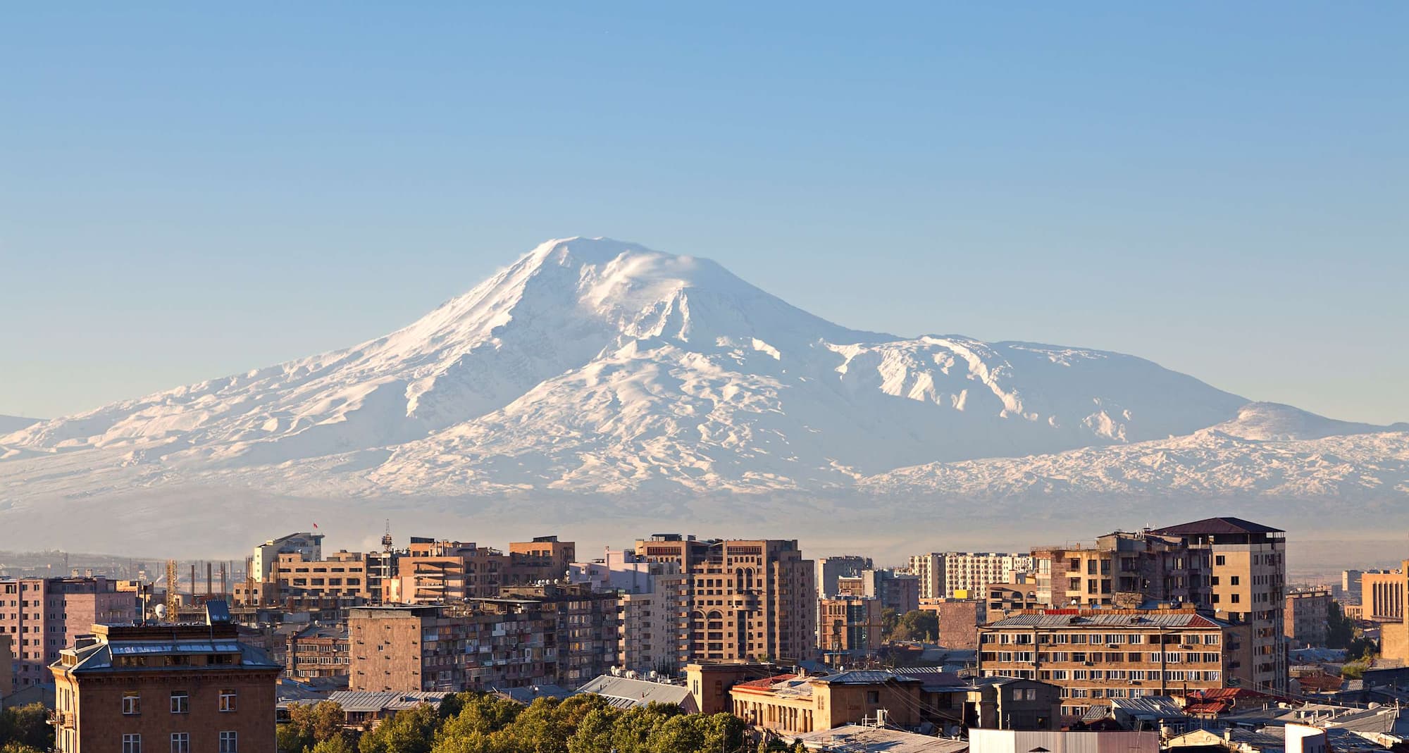 Destination Pages - Aerial City and Mountain View, Yerevan