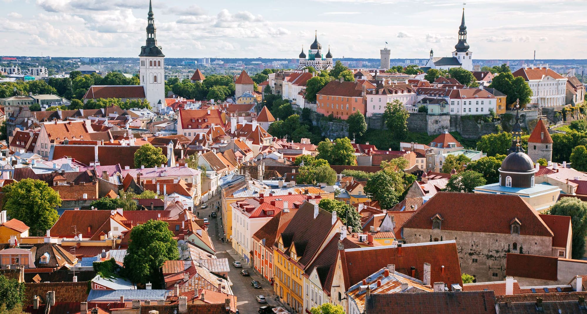 Destination Pages - Aerial rooftop view in Estonia