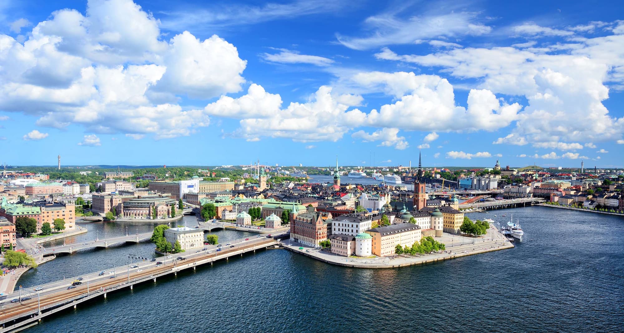 Destinationssidor - Stadsvy i fågelperspektiv i Sverige