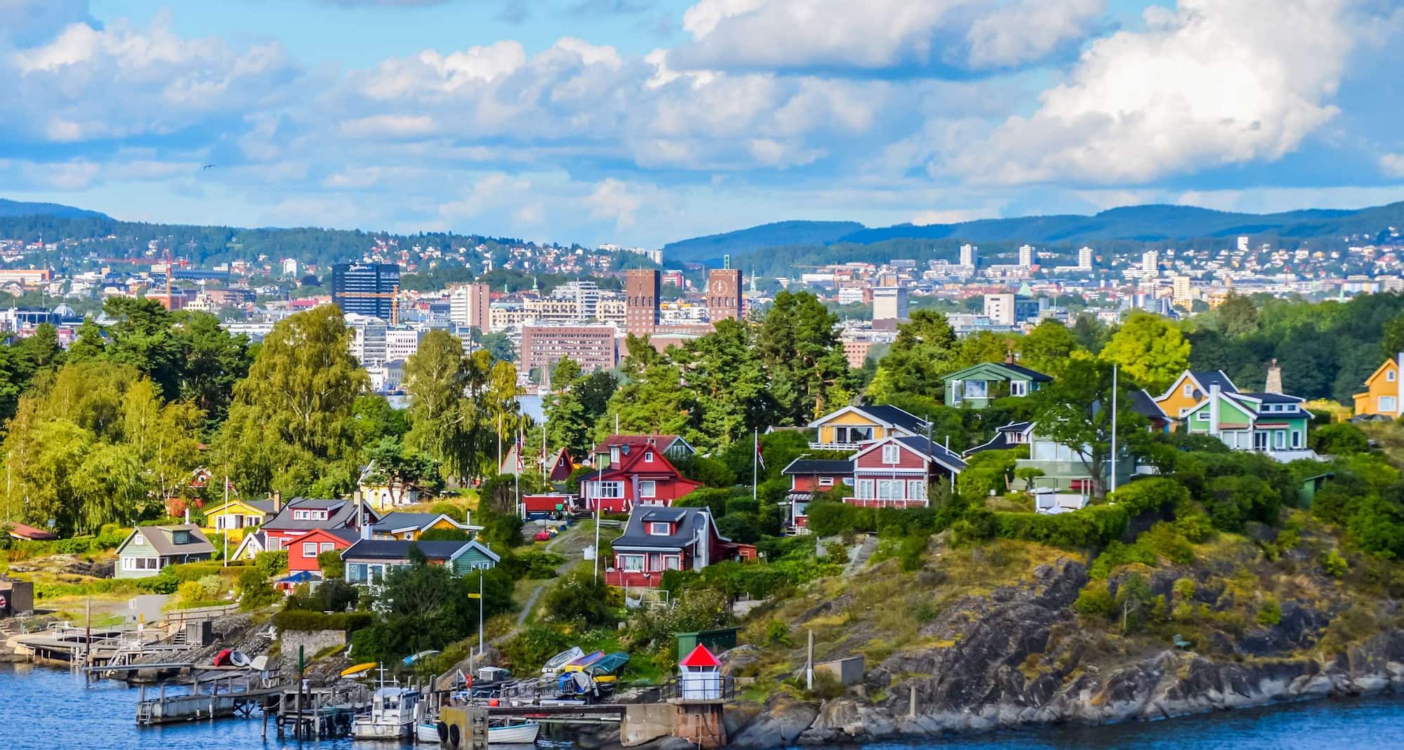 Destinationssidor - Stadsvy i fågelperspektiv, Norge