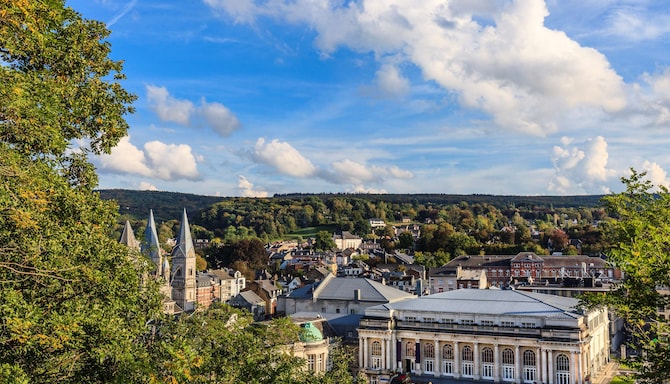 Destination Pages - Aerial City and Forest View, Spa