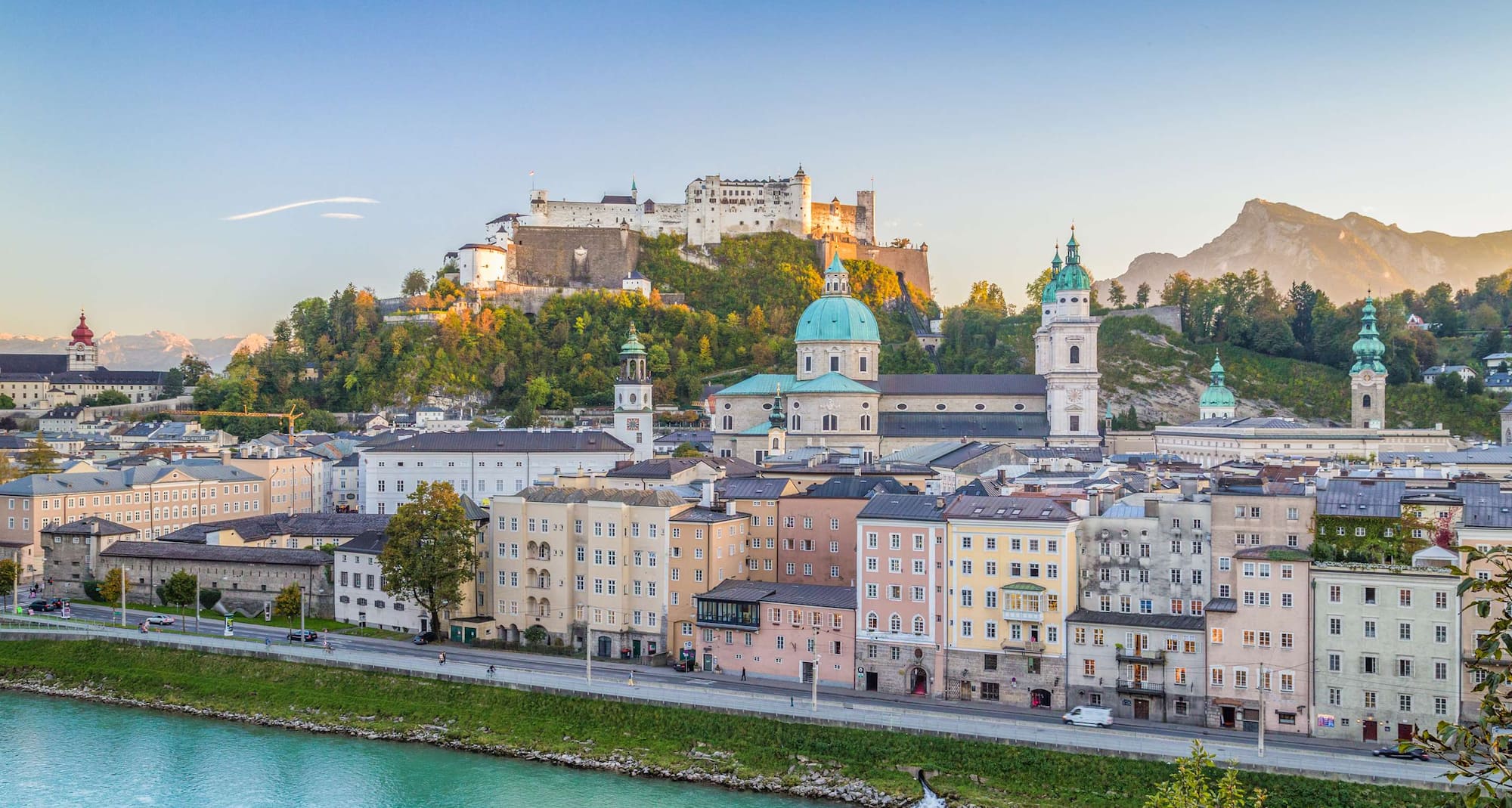 Destination Pages - Aerial City and Castle View in Salzburg