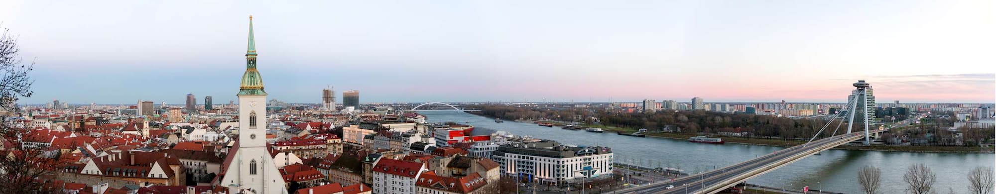 Destination Pages - Aerial City Rooftop View Bratislava