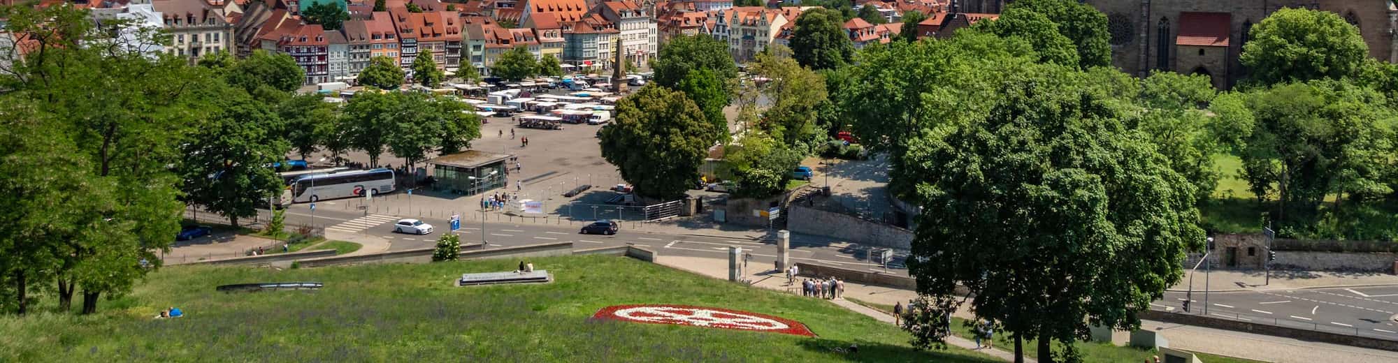 Reisemålssider – luftfoto av Erfurt