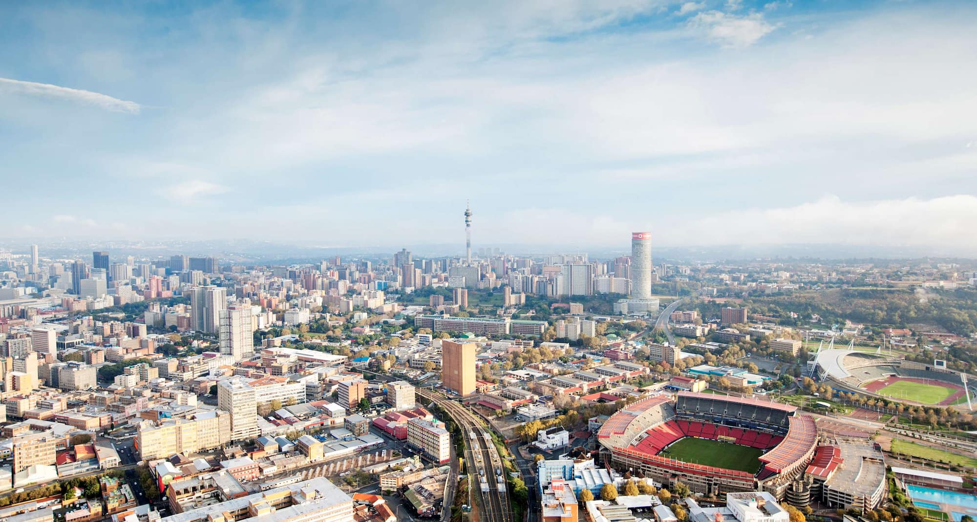 Destination Pages - Aerial City View Johannesburg