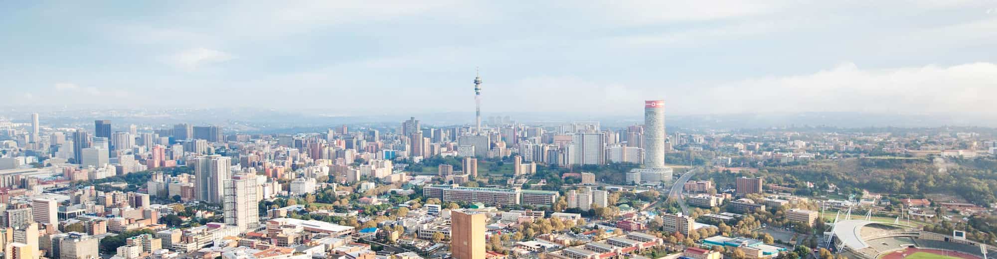 Destination Pages - Aerial City View Johannesburg