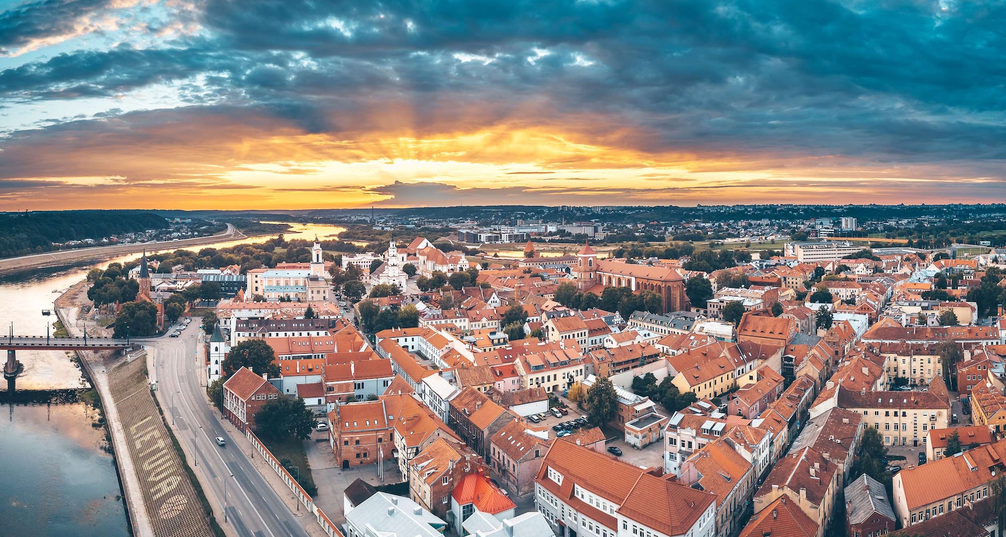 Destination Pages - Aerial City View Kaunas