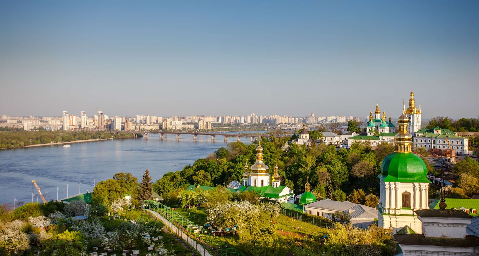 Destination Pages - Aerial River and City View Kyiv