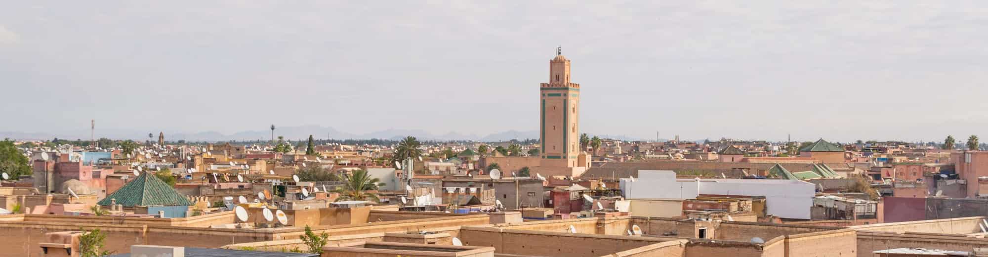 Destinationssidor - Vy av hustak i fågelperspektiv, Marrakech