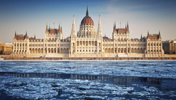 Parliament in Winter, Budapest, Hungary