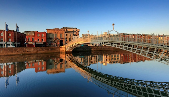 Destination Pages - River view of Dublin