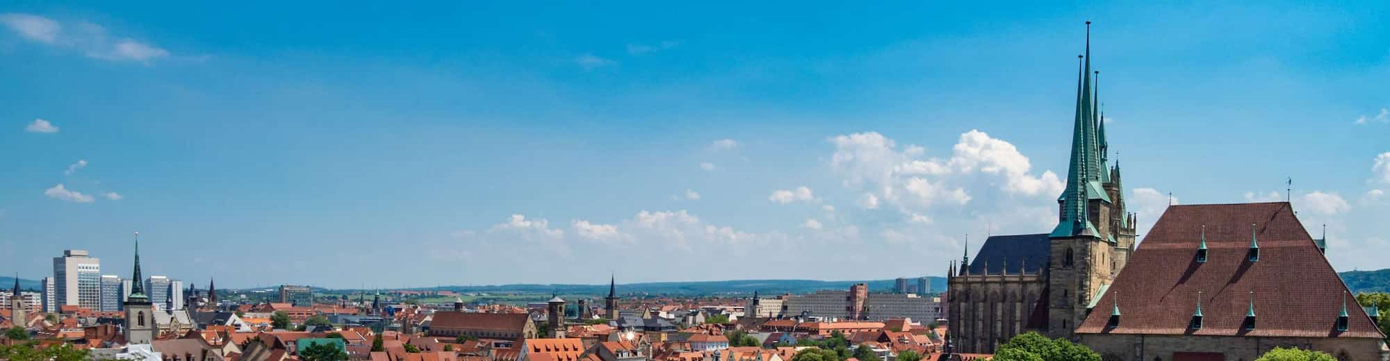 Páginas de destino - Vista aérea de la ciudad de Erfurt