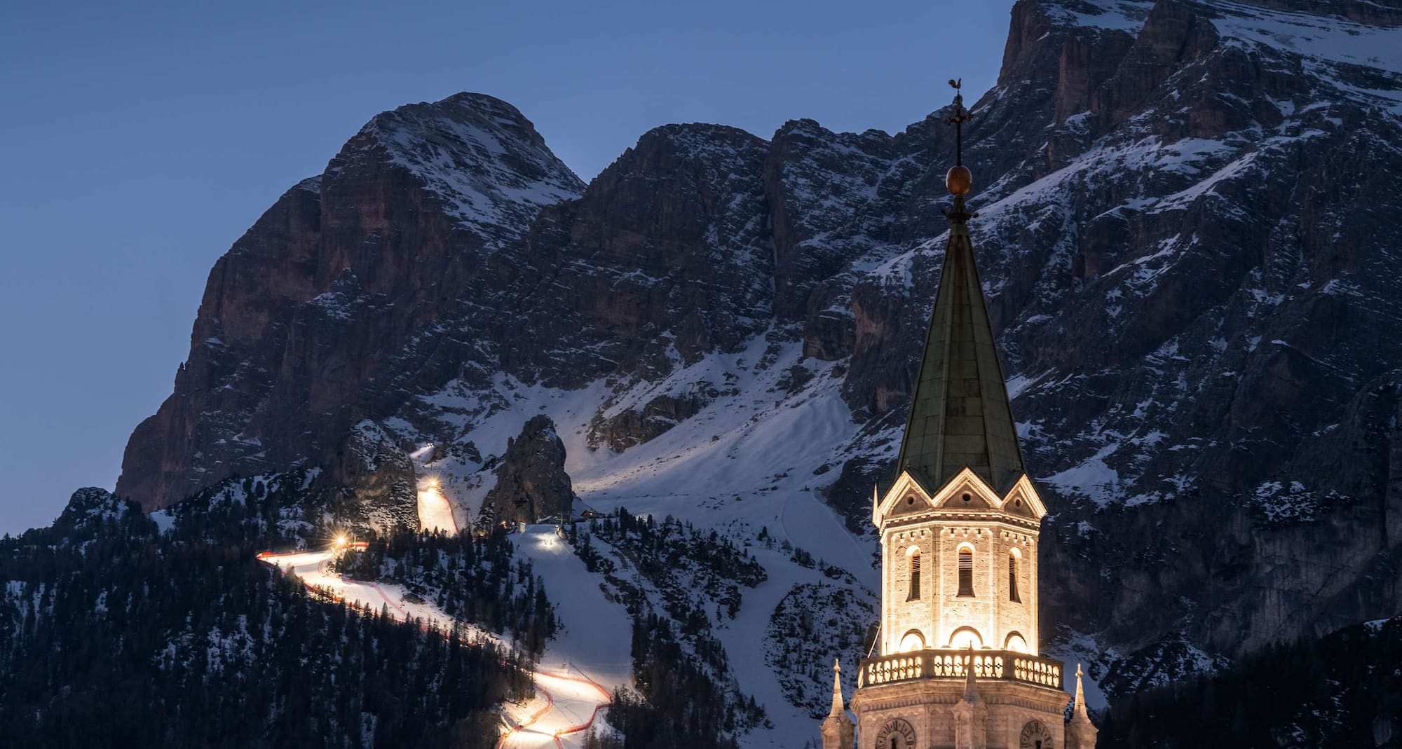 Grand Hotel Savoia Cortina d'Ampezzo, A Radisson Collection Hotel - Cortina Olympics tracks at night