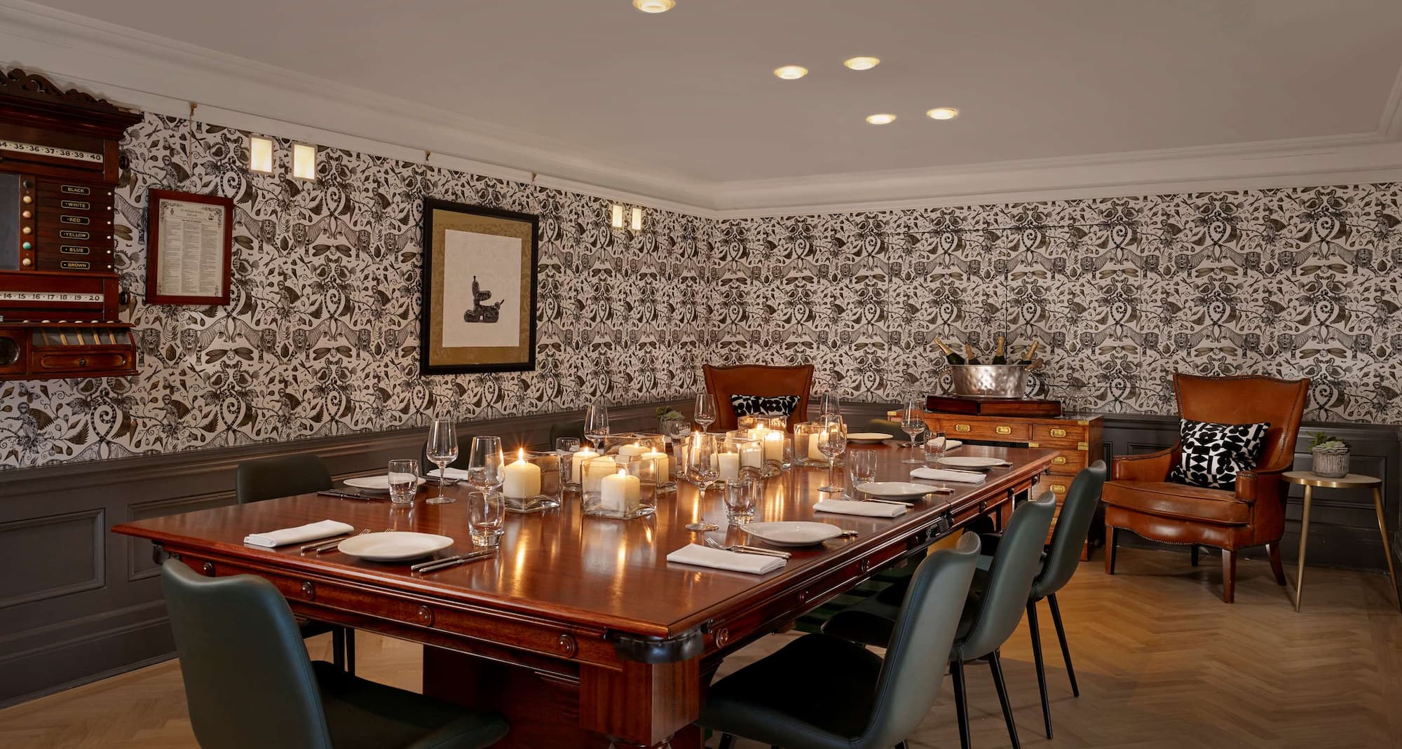 Holmes Hotel Londen - Billiard Room - dineropstelling